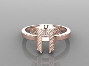 26 alphabet rings heart style 3dm stl and render 3d collection 3d print model 3D Model