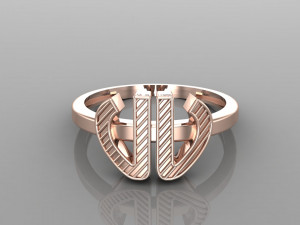 26 alphabet rings heart style 3dm stl and render 3d collection 3d print model 3D Model