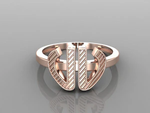 26 alphabet rings heart style 3dm stl and render 3d collection 3d print model 3D Model
