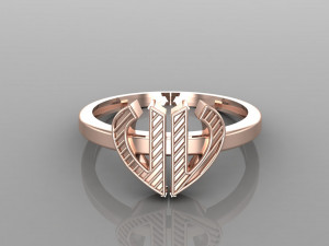 26 alphabet rings heart style 3dm stl and render 3d collection 3d print model 3D Model