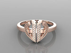 26 alphabet rings heart style 3dm stl and render 3d collection 3d print model 3D Model