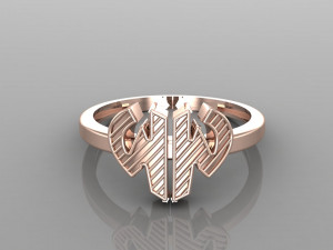 26 alphabet rings heart style 3dm stl and render 3d collection 3d print model 3D Model