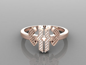 26 alphabet rings heart style 3dm stl and render 3d collection 3d print model 3D Model