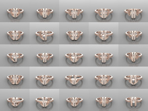 26 alphabet rings heart style 3dm stl and render 3d collection 3d print model 3D 모델