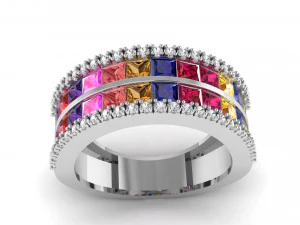 princess cut ring 3D Model