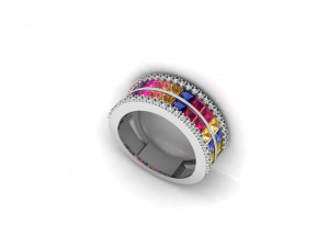 princess cut ring Modelo 3D