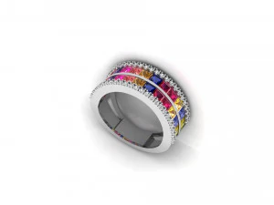 princess cut ring 3D Model