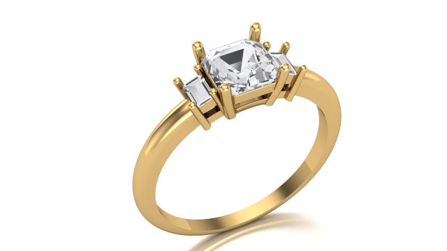 Baguette Ring Modelo 3D .c4d .max .obj .3ds .fbx .stl .blend 