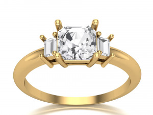 Baguette Ring Modelo 3D