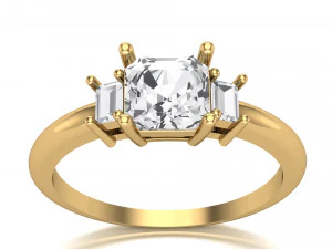 Baguette Ring 3D Model