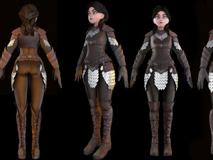 warrior girl 3D Model
