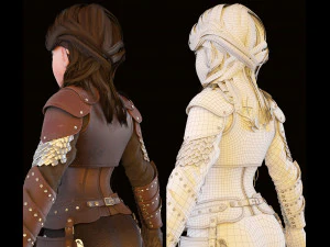 warrior girl 3D Model