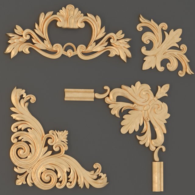 classic ornament01 Model 3D .c4d .max .obj .3ds .fbx .stl .blend