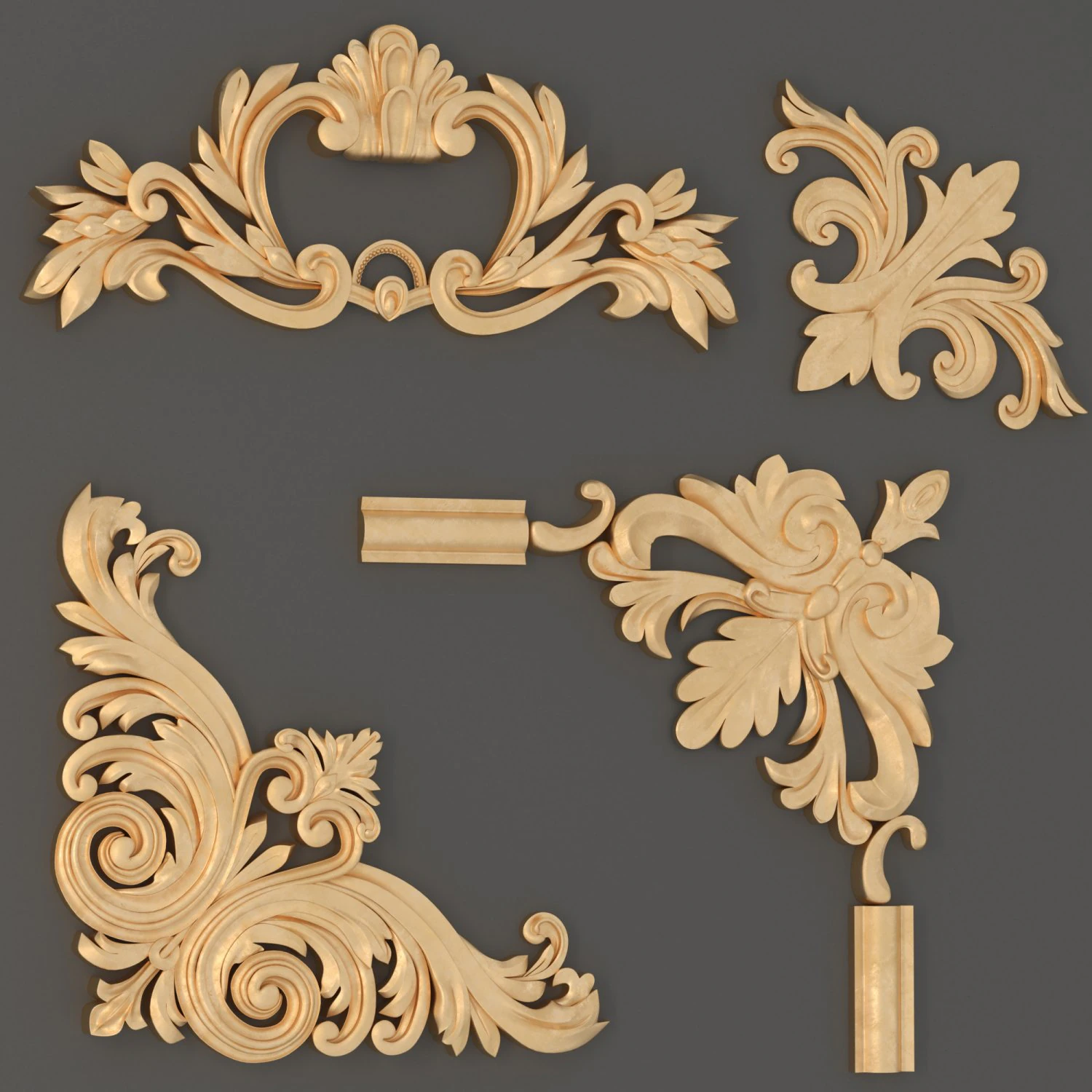 经典饰品01 3D 模型 .c4d .max .obj .3ds .fbx .stl .blend 