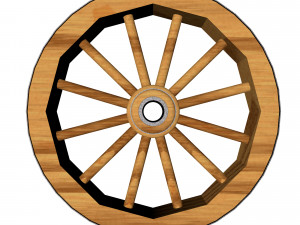 wooden wheel Model 3D