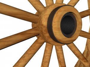 wooden wheel Modelo 3D