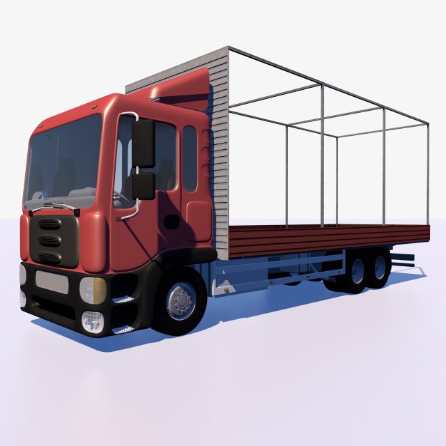 truck with sides and stands Modelo 3D .c4d .max .obj .3ds .fbx .stl .blend 