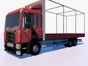 truck with sides and stands 3D मॉडल