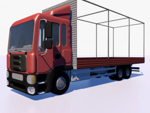 有侧面和支架的卡车 3D 模型