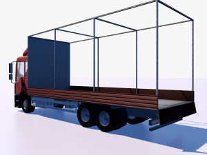 truck with sides and stands Modelo 3D