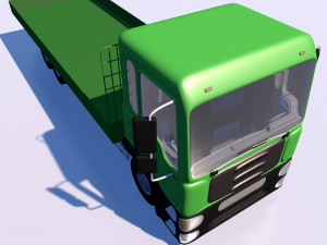 open body truck Model 3D