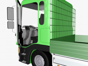 open body truck Model 3D