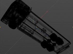 open body truck Model 3D
