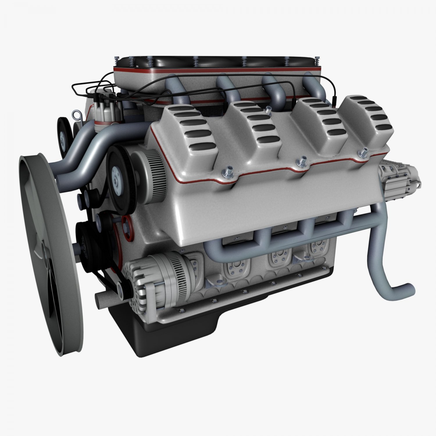 Car engine, Free 3D model