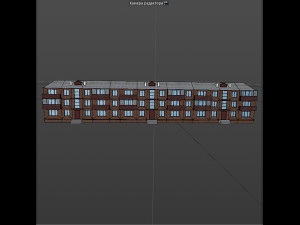 brick 3-storey apartment building 3D-Modell