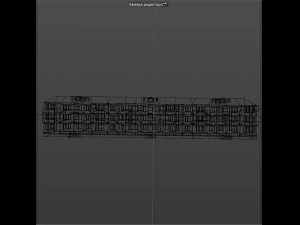 brick 3-storey apartment building 3D Model