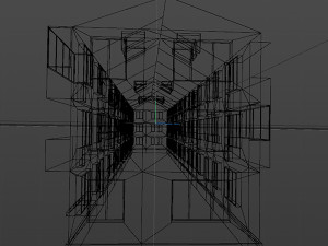 brick 3-storey apartment building 3D-Modell