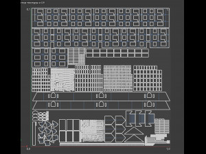 brick 3-storey apartment building 3D-Modell