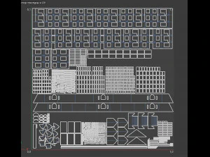 brick 3-storey apartment building 3D Model