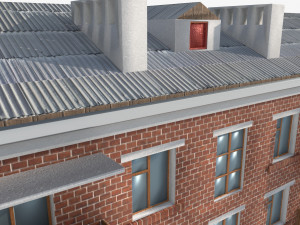 Brick 3-storey apartment building v2 3D मॉडल
