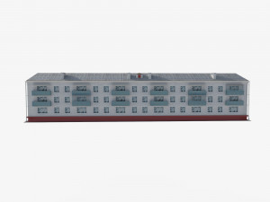 Brick 3-storey apartment building v3 3D 모델