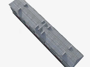Brick 3-storey apartment building v3 3D 모델