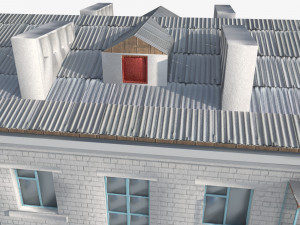 Brick 3-storey apartment building v3 3D 모델
