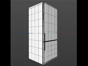 черный холодильник 3D Модель