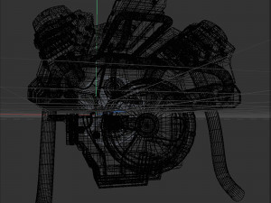 8 cylinder car engine 3D Модель
