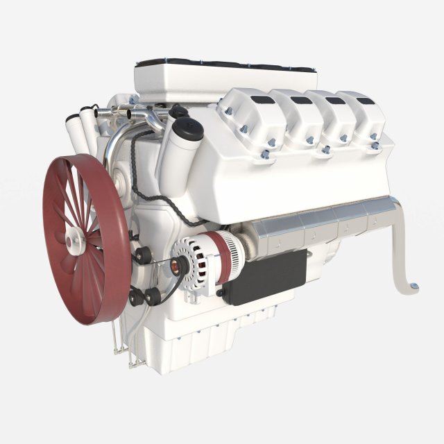 8 cylinder car engine 3D Модель .c4d .max .obj .3ds .fbx .stl .blend 