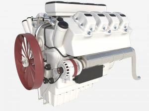 8 cylinder car engine 3D Model