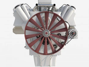 Motor de carro de 8 cilindros Modelo 3D