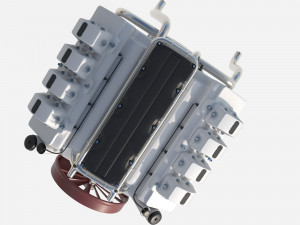 8 cylinder car engine 3D Модель