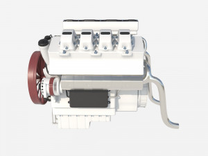 8 cylinder car engine 3D Модель