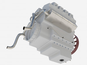 8 cylinder car engine 3D Модель