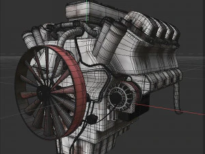 Motor de carro de 8 cilindros Modelo 3D