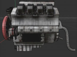 Motor de carro de 8 cilindros Modelo 3D