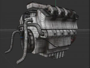 Motor de carro de 8 cilindros Modelo 3D