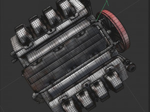 8 cylinder car engine 3D Модель
