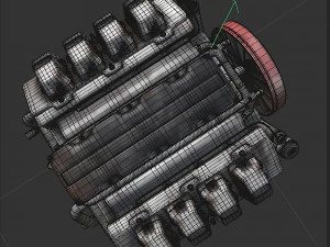 Motor de carro de 8 cilindros Modelo 3D